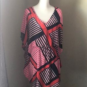 Colorful sheer Express dress w/lining sz M